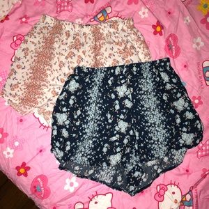 Brandy Melville Remi Floral Shorts Two Pairs